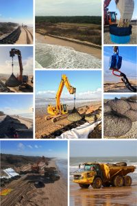 Aquaterra rock bags : une solution simple à mettre en œuvre. Images chantier anti érosion ile d'Oléron