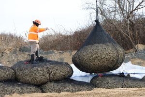 rock bags protection littoral